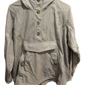Columbia womens Medium M lightweight jacket windbreaker tan vintage kangaroo